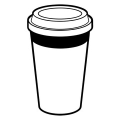 Coffee cup line art vector illustration