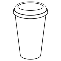 Coffee cup line art vector illustration