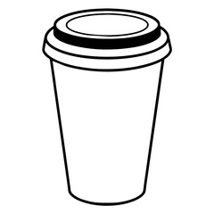 Coffee cup line art vector illustration