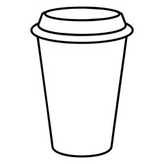 Coffee cup line art vector illustration