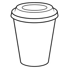 Coffee cup line art vector illustration