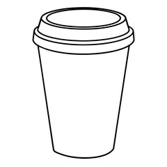 Coffee cup line art vector illustration
