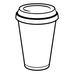 Coffee cup line art vector illustration