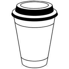 Coffee cup line art vector illustration