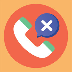Obraz premium Phone Call Disconneted Icon Vector Illustration