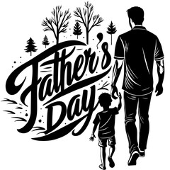 happy fathers day silhouette design vector illustration
