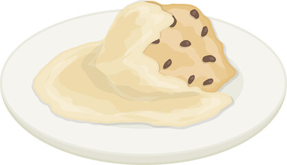 British Food Spotted Dick Illustration
