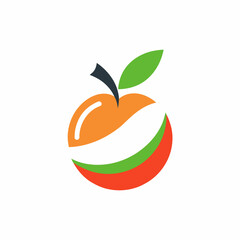 Orange fruit logo juice icon vector illustration