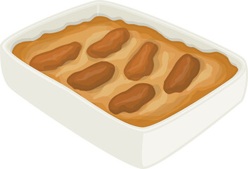 British Food Toad in The Hole Illustration