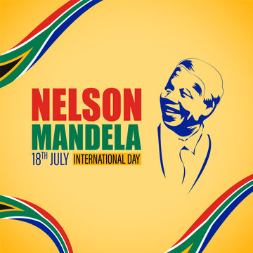 Vector illustration of Nelson Mandela International Day social media feed template