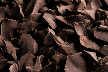 broken bars dark chocolate background, dessert food