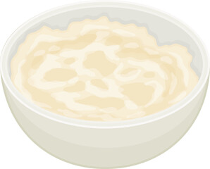 British Food Rice Pudding Illustration