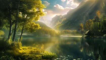 Obraz premium Beautiful natural scenery landscape photography