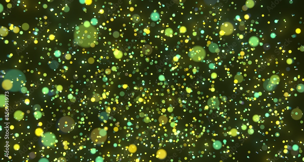 Poster flying inside digital data tunnel.