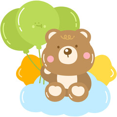 teddy bear with balloon