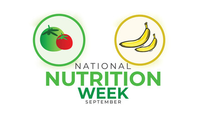 National Nutrition Week. background, banner, card, poster, template. Vector illustration.