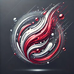 Futuristic water logo with vibrant fluid lines