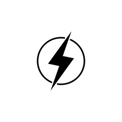 Lightning icon. Thunder icon. Lightning bolt in a white background