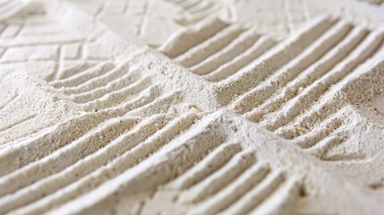 Abstract textured cross hatch pattern in Japanese Zen garden s white sand