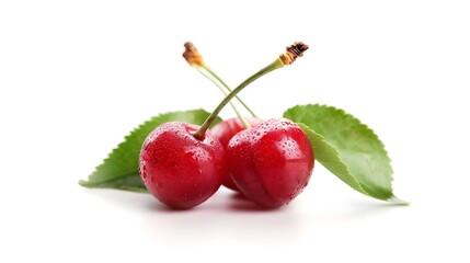 Tart cherries isolated on white background