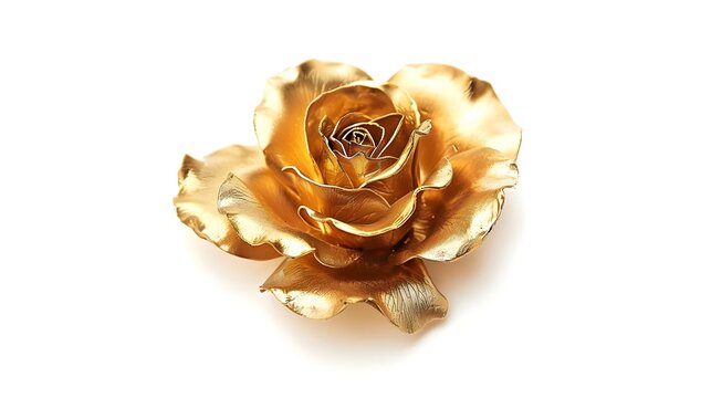 Gold rose isolated on white background