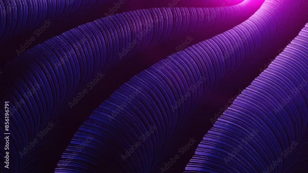 Wall mural fractal violet abstract wave with light. loop able modern background animation