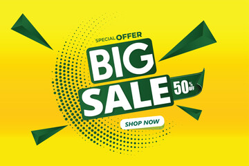 Big Sale Banner yellow background