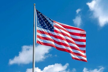 Fototapeta premium American flag for Memorial Day, Celebrate Memorial Day with the American Flag, Traditions and Etiquette, Honoring Heroes, Displaying the American Flag for Memorial Day