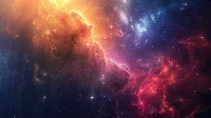 Fototapeta premium Abstract space background with cosmic rays and interstellar dust, depicting the vastness of the cosmos.