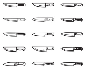 Knife sharp icon black line art iron clean design.