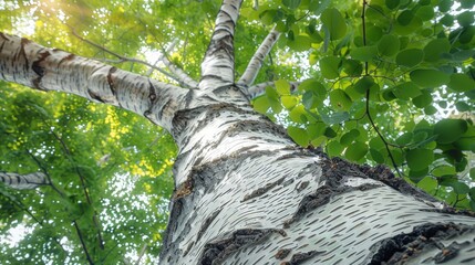 Fototapeta premium Serenity Found: A Peaceful Birch Tree Scene Generative AI