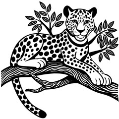 leopard on a branch