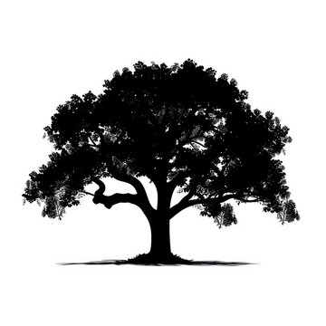 recommend clip art: tree silhouette isolated on white background