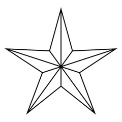 Lone star vector icon. Sharp edges and bold outline in minimalistic design. For graphic design projects, digital illustration.