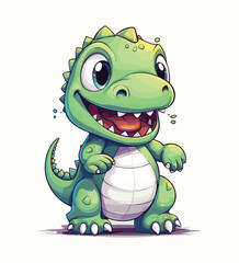Vector cute trex dinosaur wearing a graduation hat and a lot of book illustrations with AI © Hiron