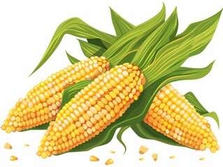 Fresh Corn on White Background for Foodie Designs Generative AI