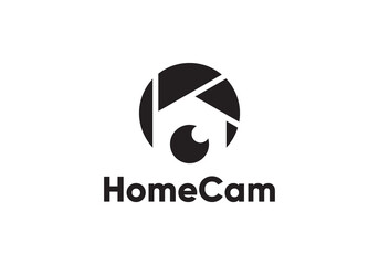 camera home logo design. good for real estate, architecture, photography