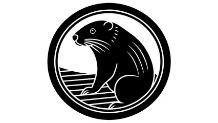 Beaver Side View Icon Circular Design for Visual Impact