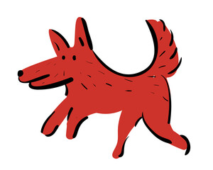 isolated character dog animal illustration in vector. object icon for poster sticker design logo print