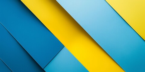 beautiful minimalistic geometric abstraction in blue and yellow colors