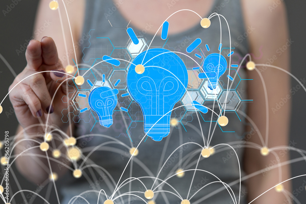 Poster neural network 3d illustration. big data and cybersecurity
