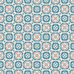 pink, coral, blue, fabric abstract seamless pattern. design for background, wallpaper, carpet, clothing, batik, textile, embroidery, sarong, interior, floor, curtain, printing