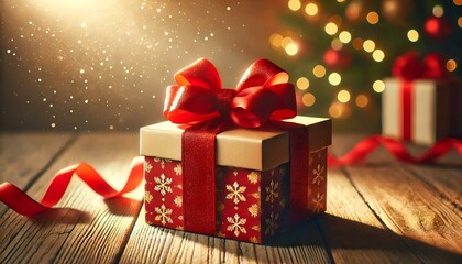 Obraz premium 包装されたプレゼント