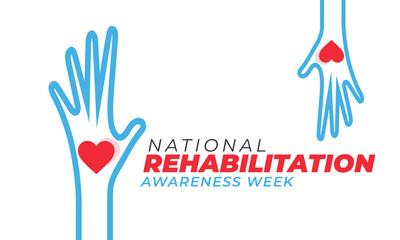 National Rehabilitation awareness week. background, banner, card, poster, template. Vector illustration.