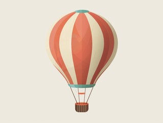 Obraz premium Vibrant Hot Air Balloon Soaring Above White Background Generative AI