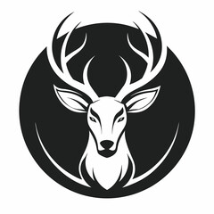 Timeless Elegance Deer Head Logo Icon Enveloped in a Circle