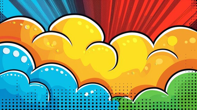 Vibrant comic book background with colorful bursts and dynamic explosions for a captivating design