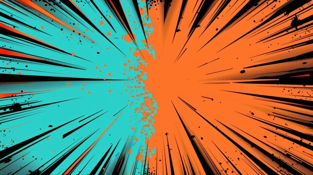Vibrant comic book background with dynamic explosions and colorful burst effects