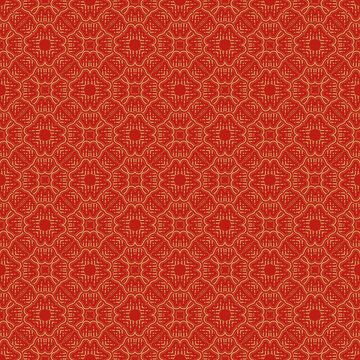 red, gold, flower, china, fabric abstract seamless pattern. design for background, wallpaper, carpet, clothing, batik, textile, embroidery, sarong, interior, floor, curtain, printing