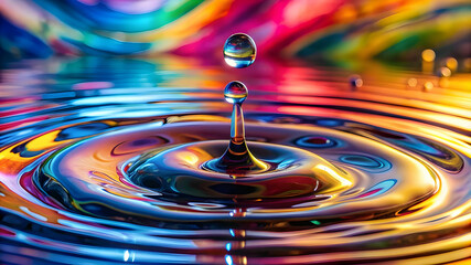 Collision, Splashing and Dancing Rainbow Water